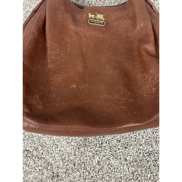 Coach Leather Shoulder Bag Womens Brown Hobo Tote Gold Hardware Horse Carriage - Picture 2 of 10